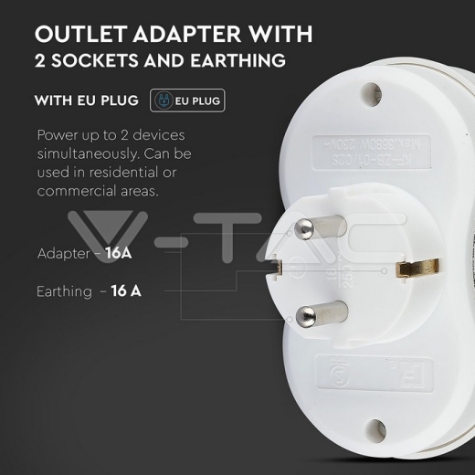 Outlet Adapter 16A White - 5