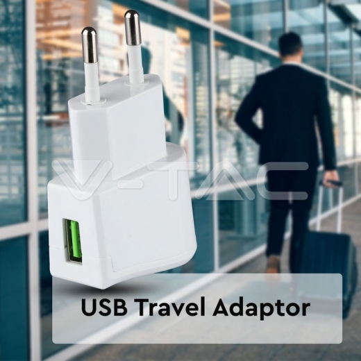 Adaptador de viaje USB Blister Blanco - 6