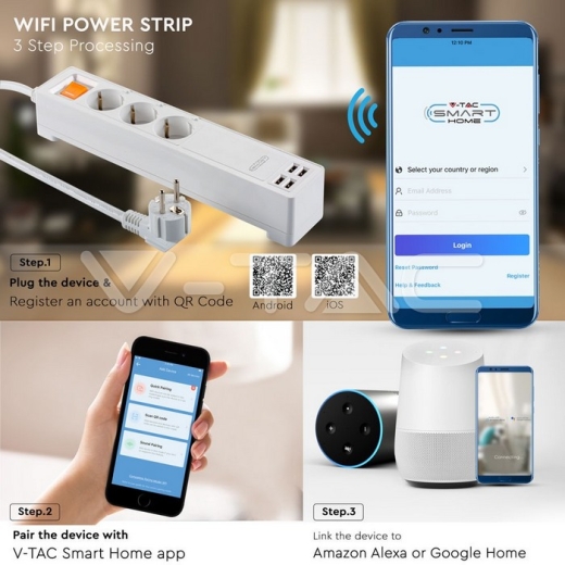 Enchufe WIFI Compatible con Amazon Alexa y Google Home + USB EU - 7