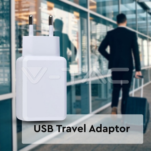 USB QC3.0 Travel Adaptor Blister Package White - 4