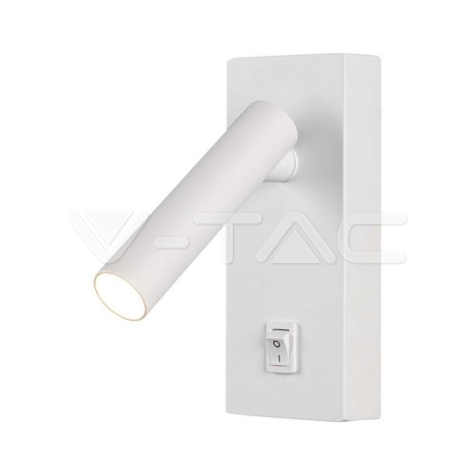 Foco LED de Pared 2W Cuadrado con Interruptor 3000K Cuerpo Blanco - 1