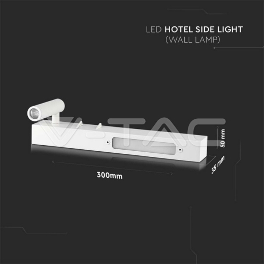 Luz lateral de hotel LED 3W+6W Blanco 3000K - 7
