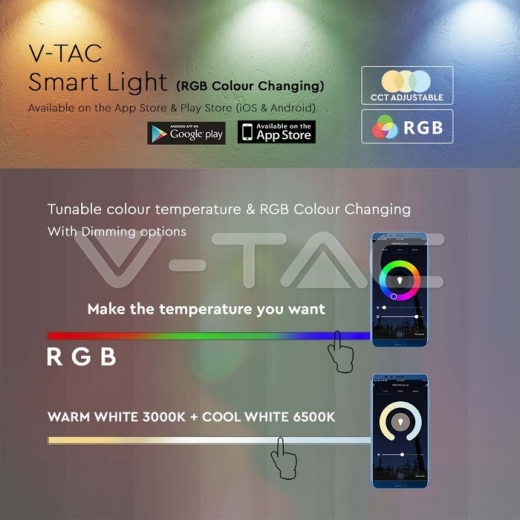 LED Ambiance Lamp 4W Compatible With Amazon Alexa And Google Home RGB + WW + CW - 5