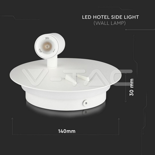 Luz lateral de hotel LED 3W+6W Blanco 3000K - 9