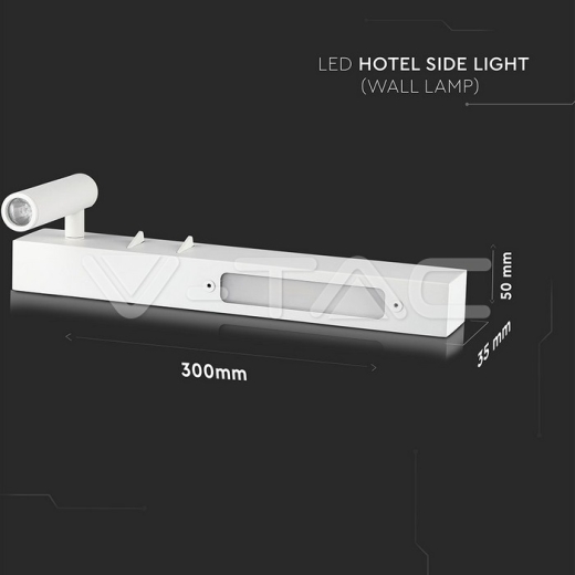 Lámpara de pared LED dormitorio 3W+3W LED cuerpo blanco 3000K - 7