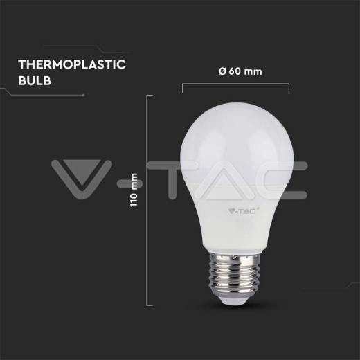 10.5W A60 LED Plastic Bulb SAMSUNG Chip 3000K E27 - 5