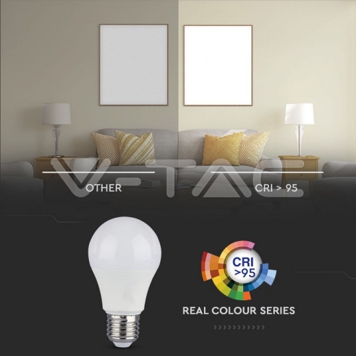 LED Bulb 10W E27 A60 CRI >95 Plastic 4000K - 4