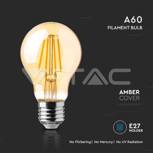 Bombilla LED 12W Filamento E27 A60 Amber 2200K - 2