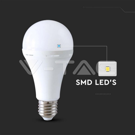 LED Bulb 12W E27 A80 Plastic Emergency Lamp 4000K - 2