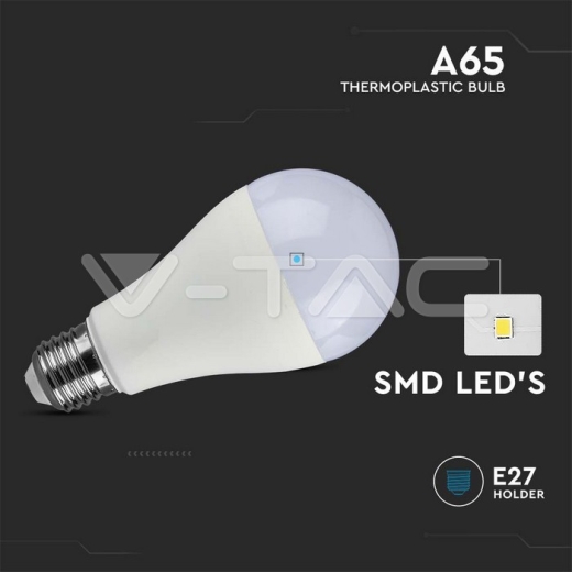 LED Bulb 15W A65 Е27 Thermoplastic 4000K - 2