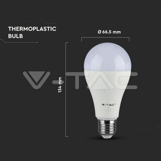 LED Bulb 15W A65 Е27 200° Thermoplastic Warm White - 4