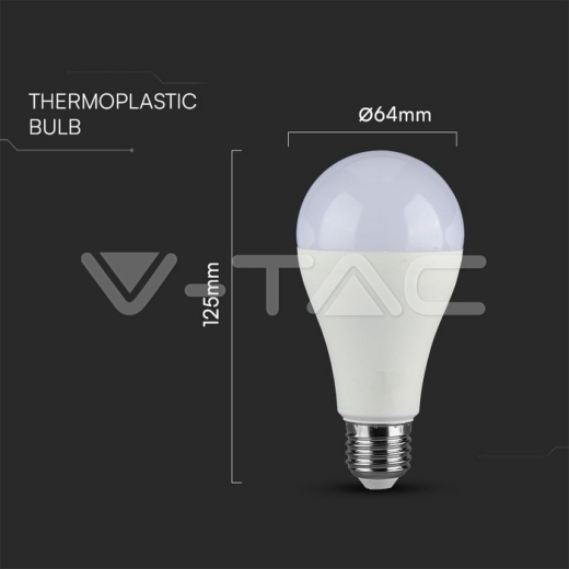 LED Bulb 15W A65 Е27 Thermoplastic 3000K - 4