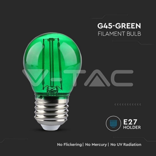 Bombilla LED 2W Filamento E27 G45 Verde - 2