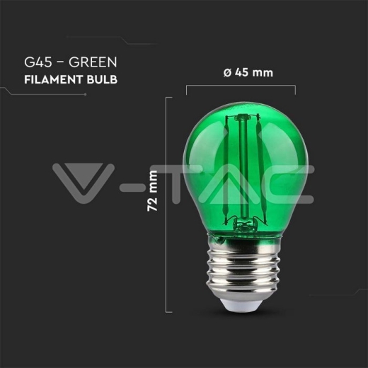 Bombilla LED 2W Filamento E27 G45 Verde - 4