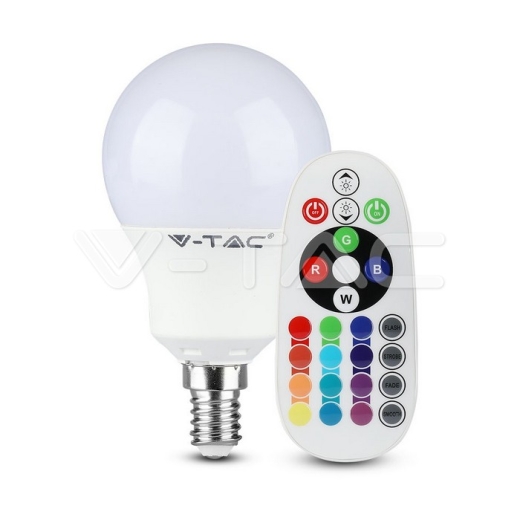 LED Bulb 3.5W E14 P45 Dimming Brightness RF Control RGB 6400K - 2