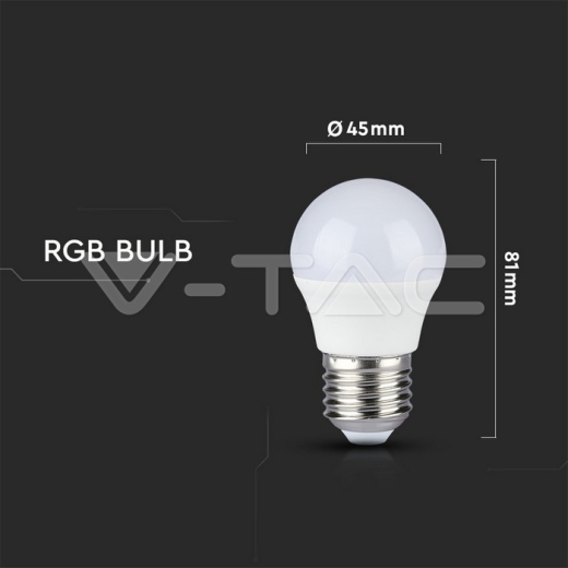 LED Bulb 3.5W E27 G45 RF Control RGB 4000K - 7
