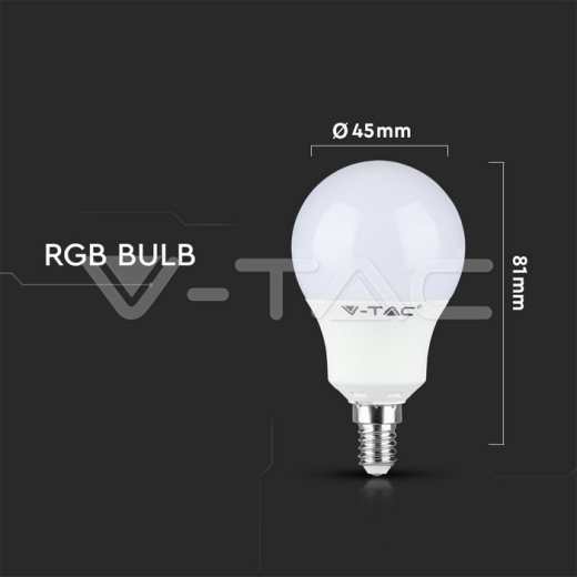 LED Bulb 3.5W E14 P45 Dimming Brightness RF Control RGB 4000K - 7