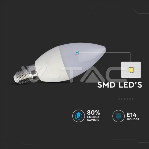 LED Bulb 3.5W E14 Candle Dimming Brightness RF Control RGB 4000K - 6