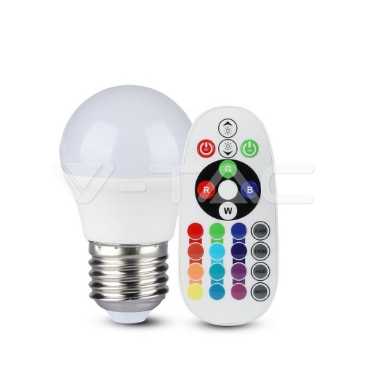 LED Bulb 3.5W E27 G45 RF Control RGB 6400K - 1