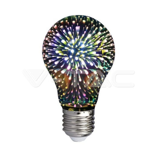 LED Bulb 3W E27 Filament 3D A60 3000K - 1