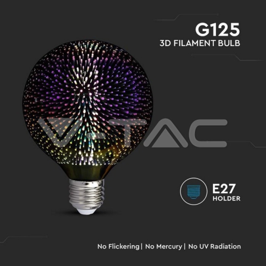 LED Bulb 3W Filament E27 G125 3D 3000K - 2