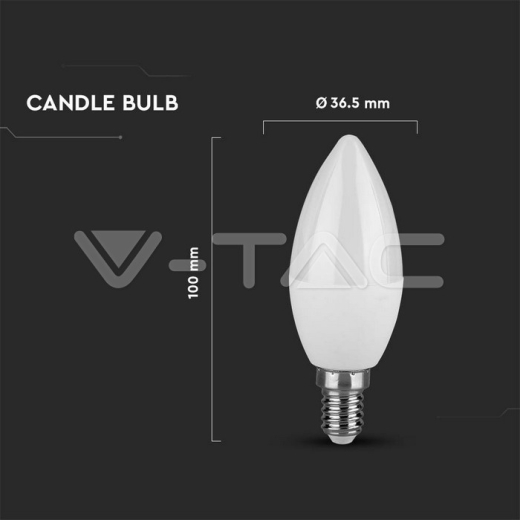 LED Bulb 4.5W E14 Candle 3000K - 5