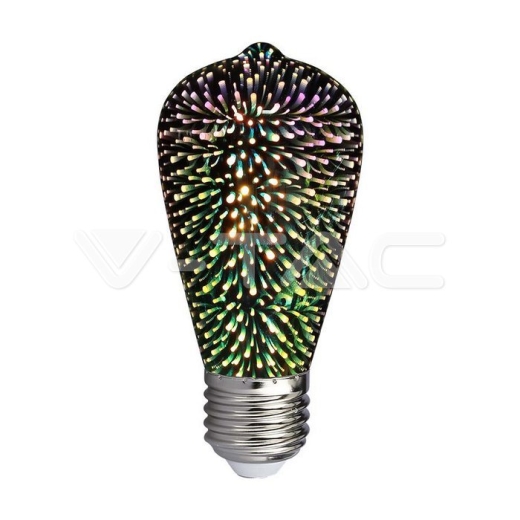 LED Bulb 3W Filament E27 ST64 3000K 3D - 1