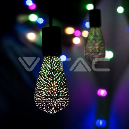 LED Bulb 3W Filament E27 ST64 3000K 3D - 4