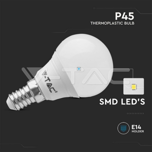 LED Bulb 4.5W E14 P45 6500K 3pcs/pack - 2