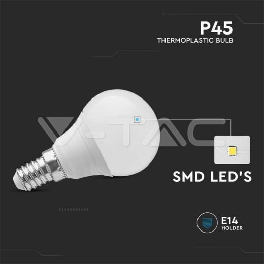 LED Bulb 4.5W E14 P45 6500K - 2