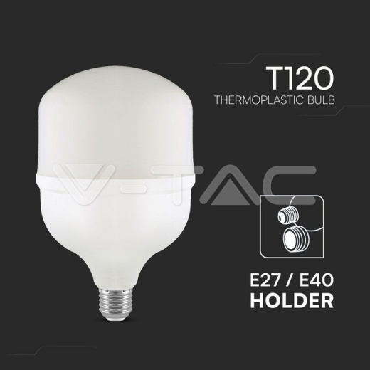 Bombilla LED 40W Plástico T120 6500K E27 Con Aro E40 - 3
