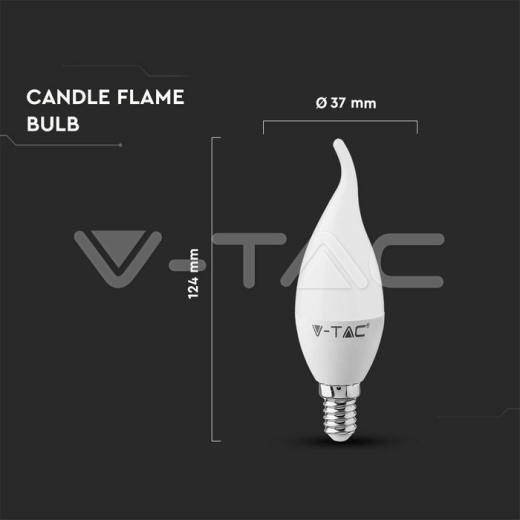 LED Bulb 4W E14 Candle Flame Warm White - 4