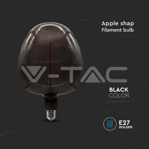 Bombilla LED 4W E27 Filamento Forma Manzana Negra - 2