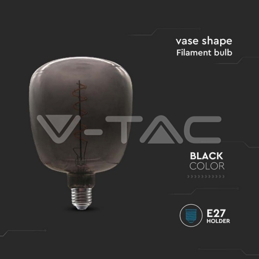 Bombilla LED 4W E27 Filamento Forma Florero Negro - 2