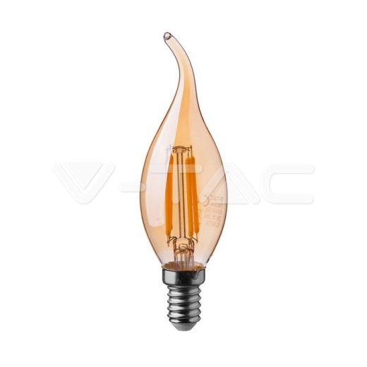 Bombilla LED 4W Filamento E14 Vela Amber 2200K - 1