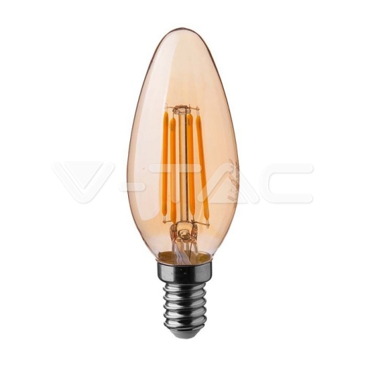 Bombilla LED 4W Filamento E14 Vela Amber 2200K - 1
