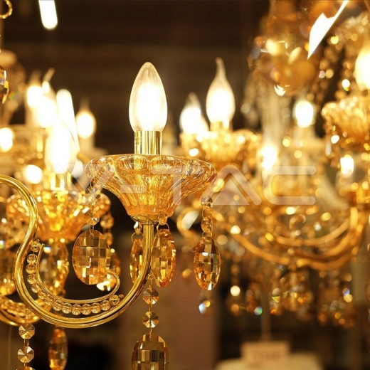 Bombilla LED 4W Filamento E14 Vela Torcida Amber 2200K - 5