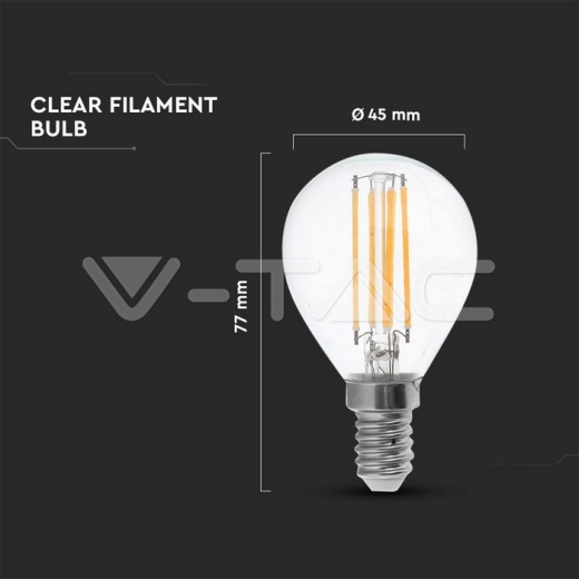 LED Bulb 4W Filament E14 P45 White - 4