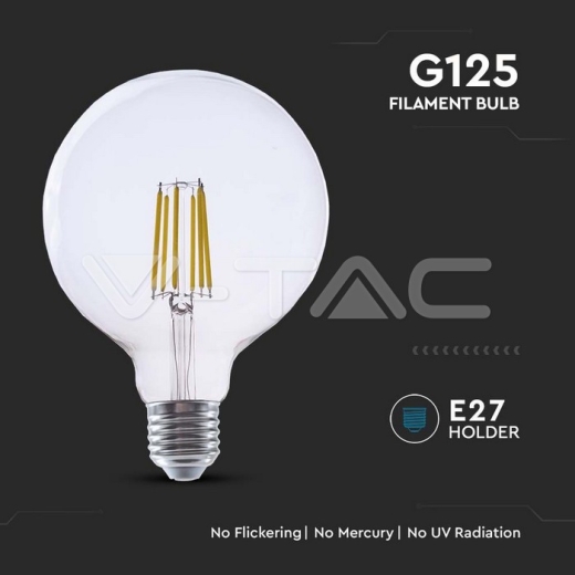 Bombilla LED 4W Filamento E27 G125 Transparente 3000K - 2
