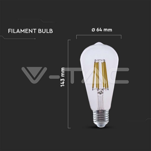 LED Bulb 4W Filament E27 ST64 Clear Cover 4000K - 4