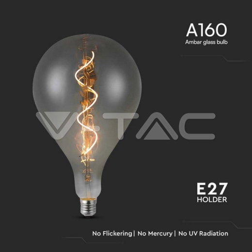 LED Bulb 4W Filament Spiral A160S 2700K Smoky Glass - 2