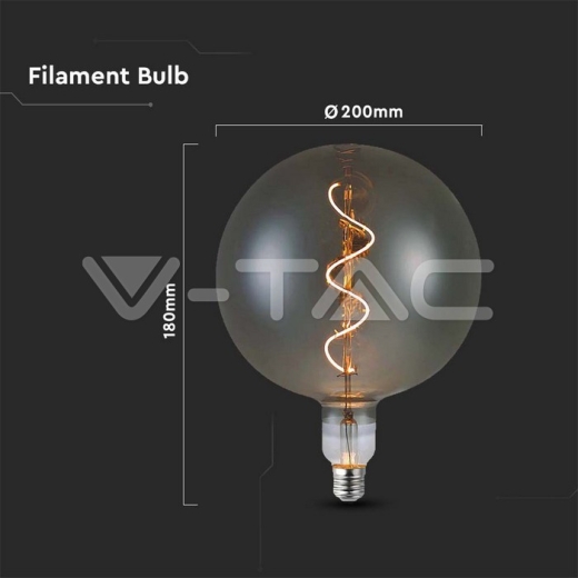 LED Bulb 4W Filament Spiral G200S 2700K Smoky Glass - 3