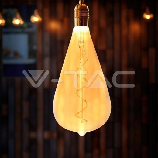 LED Bulb 4W Filament Spiral ST120 2700K Amber Glass - 4