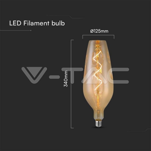 LED Bulb 4W Filament Spiral B125 2700K Smoky Glass - 3
