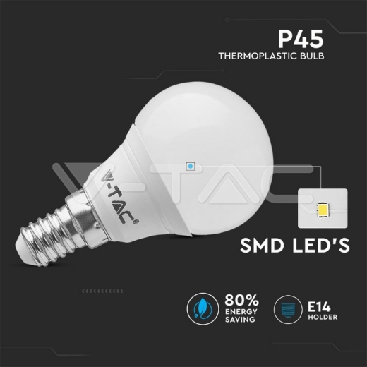 LED Bulb 5.5W E14 P45 Natural White 3pcs/Pack - 3