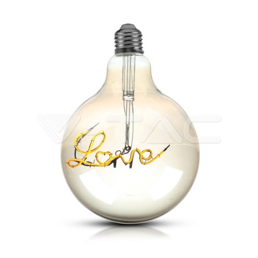 LED Bulb 5W E27 Filament G125 Smoky Glass 2200K - 1