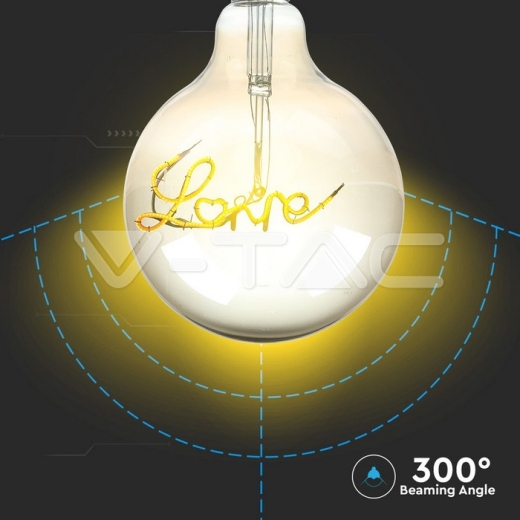 LED Bulb 5W E27 Filament G125 Smoky Glass 2200K - 3
