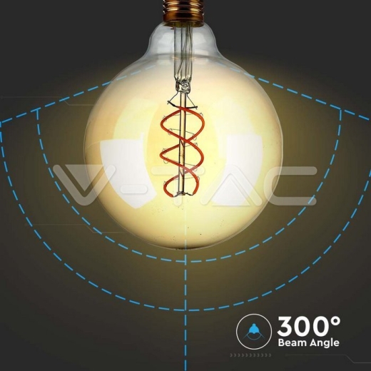 Bombilla LED 5W Filamento E27 G125 Ámbar 1800K Dimmable - 3