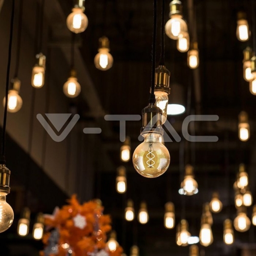 Bombilla LED 5W Filamento E27 G125 Ámbar 1800K Dimmable - 5