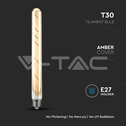 Bombilla LED 5W T30 E27 Filamento Ámber 2200K - 2